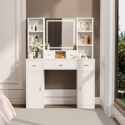 Smart Mirror Dressing Table with Drawers and Storage Cabinet