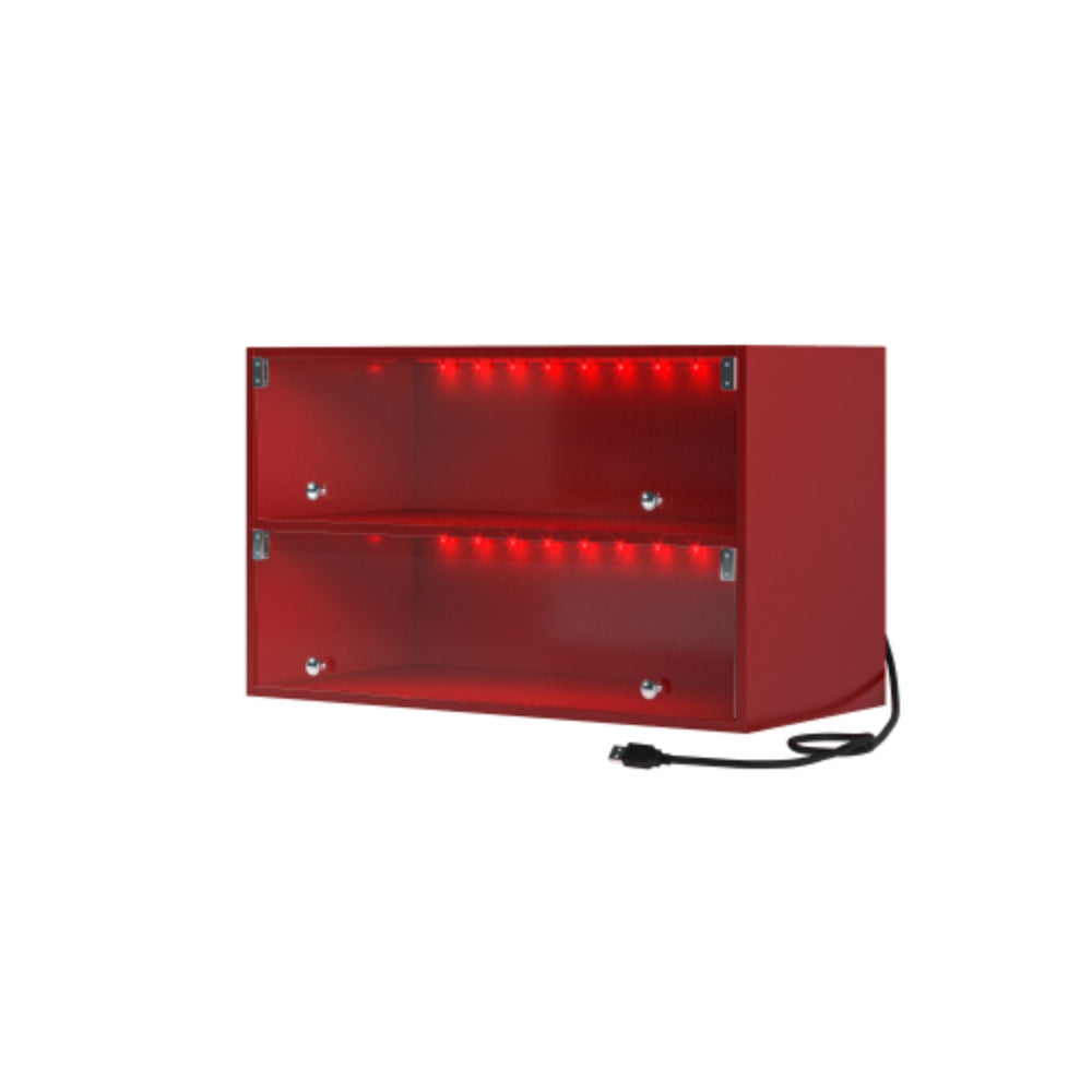 Red Glass Door Shoe Box with RGB LED Light