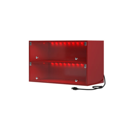 Red Glass Door Shoe Box with RGB LED Light