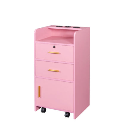 Locking Beauty Salon Storage Cabinet Hair Dryer Holder with Drawer