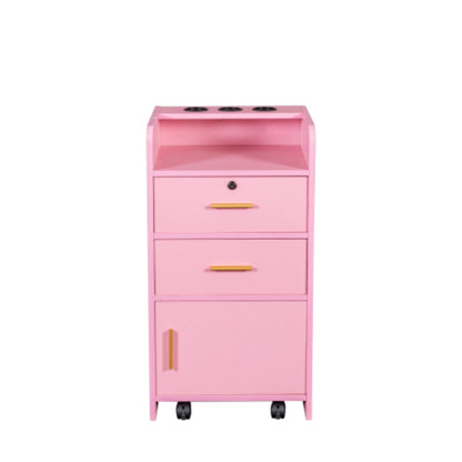 Locking Beauty Salon Storage Cabinet Hair Dryer Holder with Drawer