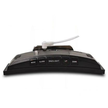 Curved LED Mirror Alarm Clock with Large Display