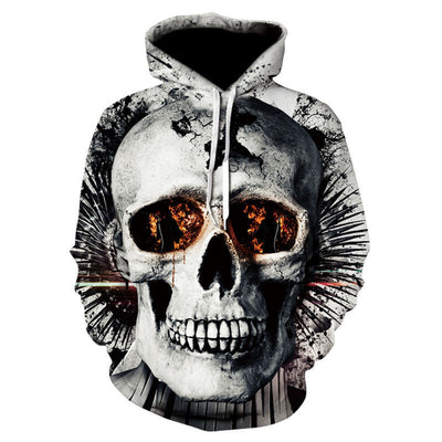 Scary Skull Print Hoodie - Halloween Sweatshirt