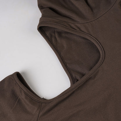 Turtleneck Bodysuit - Open Shoulder Cutout Sexy Style