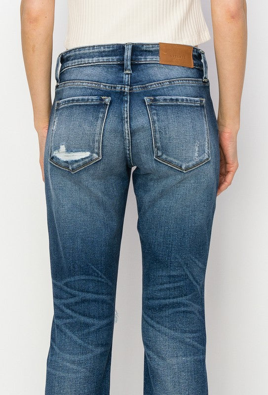 Mid Rise 2" Single Cuff Boyfriend Jeans