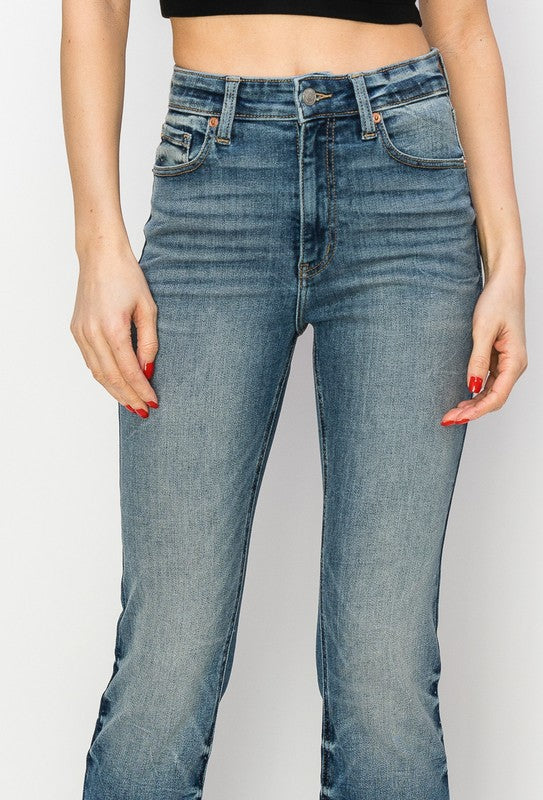 High Rise Slit Detail Side Hem Y2K Boot Jeans