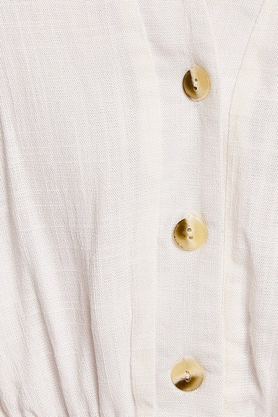 White Regular Fit Collared Casual Sleeveless Romper - Fashions Envy