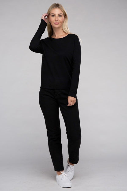 Long Sleeve Viscose Round Neck Basic Sweater