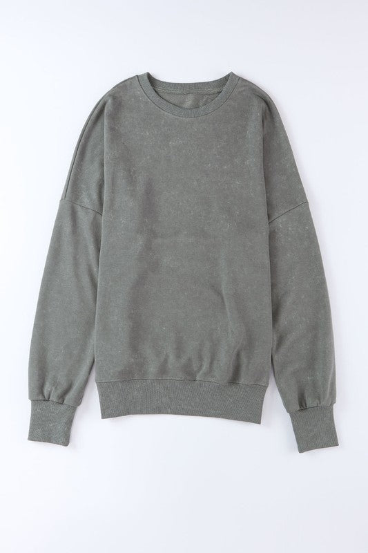 Light Washed Drop Shoulder Oversized Sweatshirt