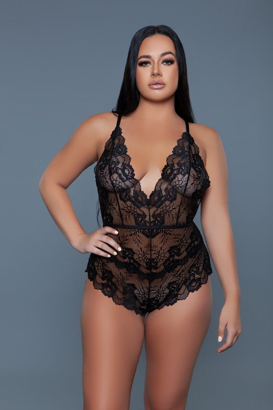 Lace Sleeveless Plunging Neck Jolene Bodysuit