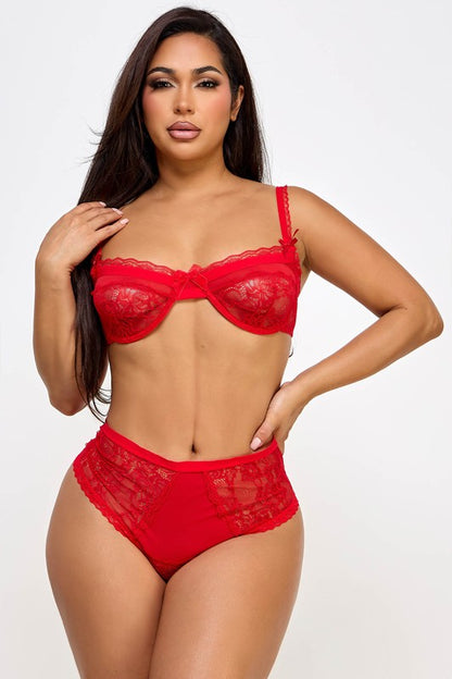 Lacey Loving High Waist Demi Bra Set