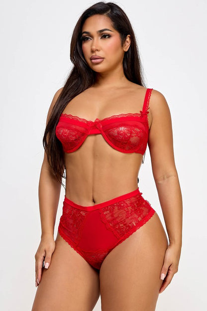 Lacey Loving High Waist Demi Bra Set