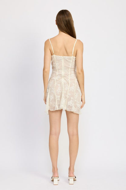 Spaghetti Strap Lace Mini Dress