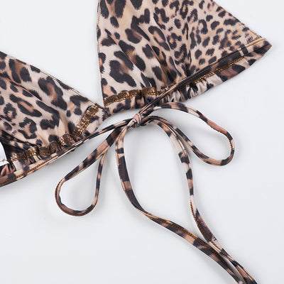 Vacation Style Leopard Bikini Set -  Maxi Skirt Cover-Up