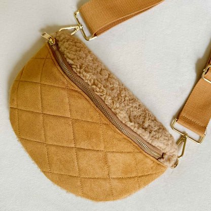 Fuzzy And Quilted Luxe Sling Bag