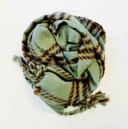 Braided Fringe Warm Plaid Cozy Scarf