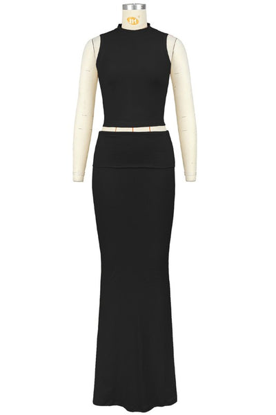 Sleeveless Crop Top & Long Maxi Skirt Set