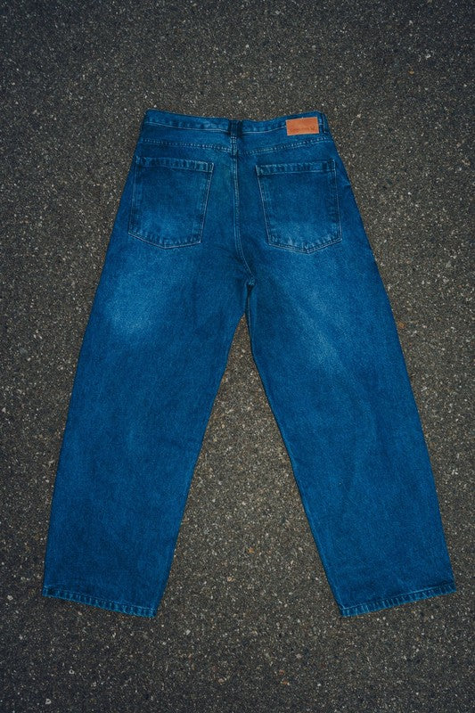 Mens Baggy Fit Wide Leg Denim Jeans