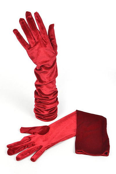 Above Elbow Elegant Long Velvet Gloves - Fashions Envy
