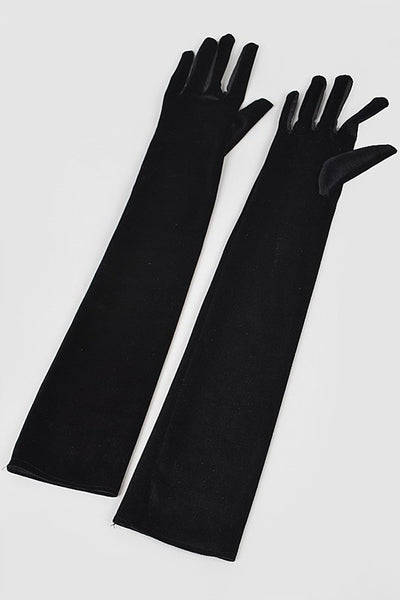 Above Elbow Elegant Long Velvet Gloves - Fashions Envy
