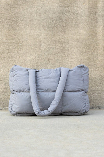 Inside Zip Pocket Daphne Puffer Tote - Fashions Envy