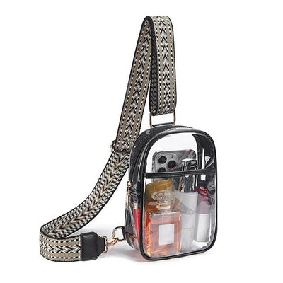 Rear Zip Access Noelle Clear Stadium Sling - Fashions Envy