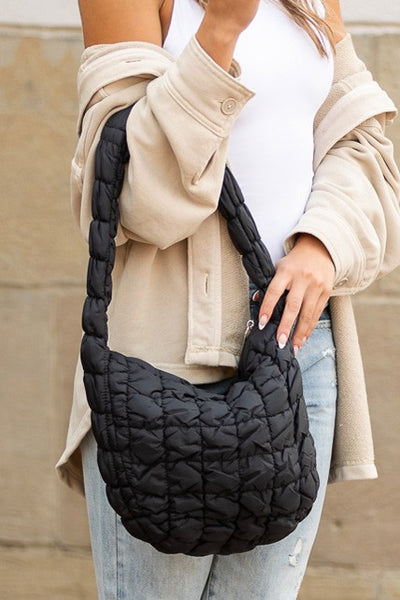 Dale Quilted Puffer Shoulder Bag - Fashions Envy