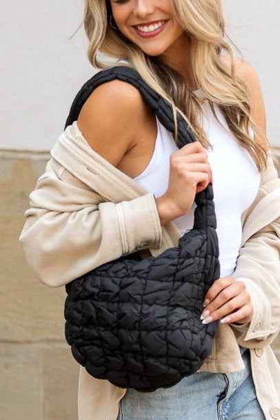Dale Quilted Puffer Shoulder Bag - Fashions Envy