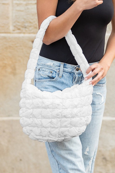 Dale Quilted Puffer Shoulder Bag - Fashions Envy