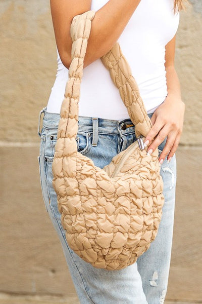 Dale Quilted Puffer Shoulder Bag - Fashions Envy