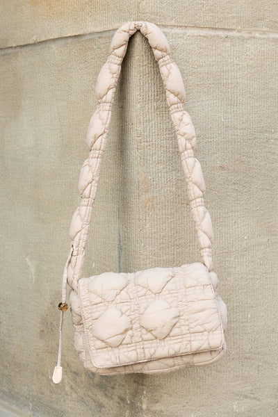 Brinley Quilted Puffer Foldover Crossbody - Fashions Envy