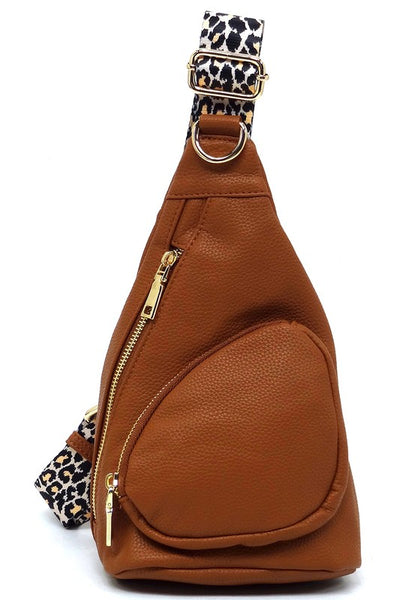 Leopard Strap Sling Backpack - Fashions Envy