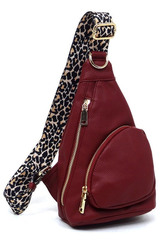 Leopard Strap Sling Backpack