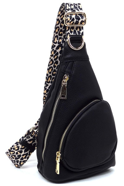 Leopard Strap Sling Backpack - Fashions Envy