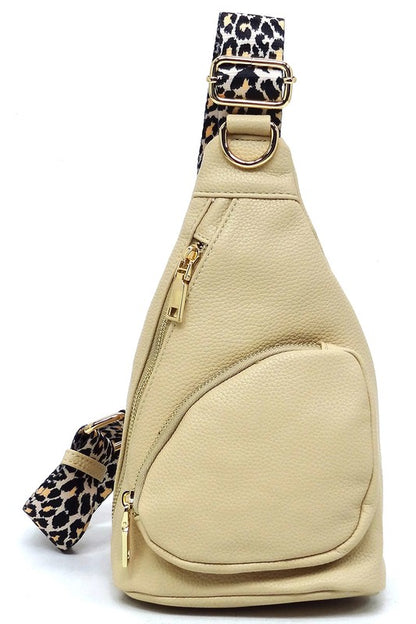 Leopard Strap Sling Backpack