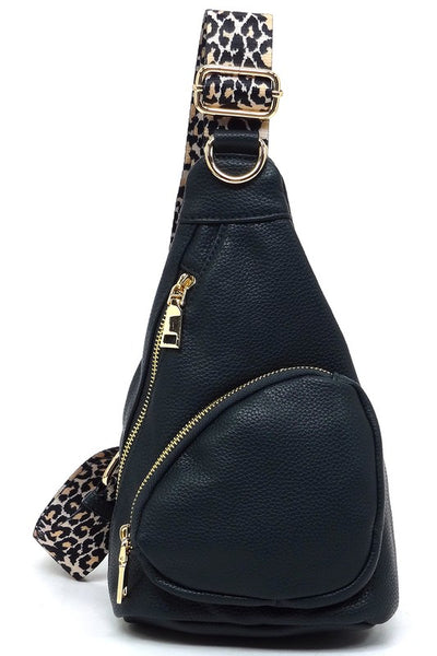 Leopard Strap Sling Backpack - Fashions Envy