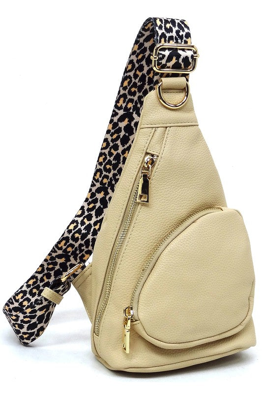 Leopard Strap Sling Backpack