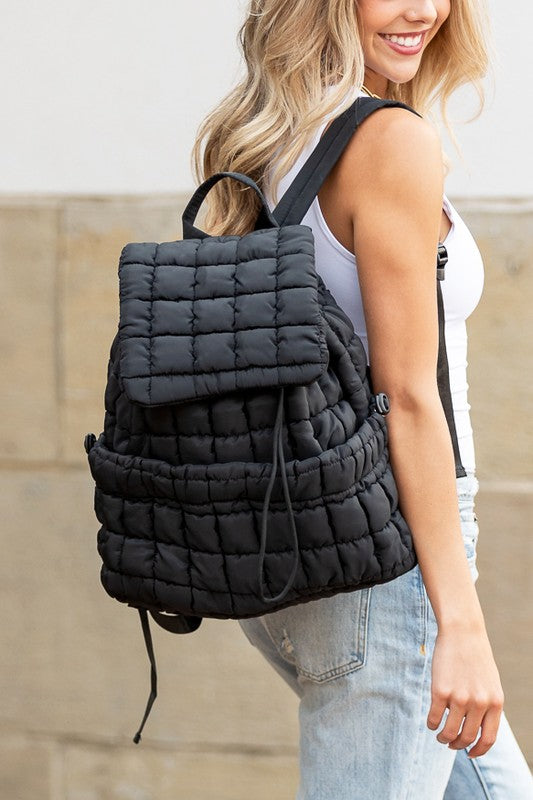 Top Handle Stevie Quilted Puffer Backpack