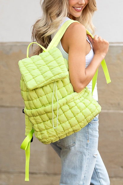 Top Handle Stevie Quilted Puffer Backpack