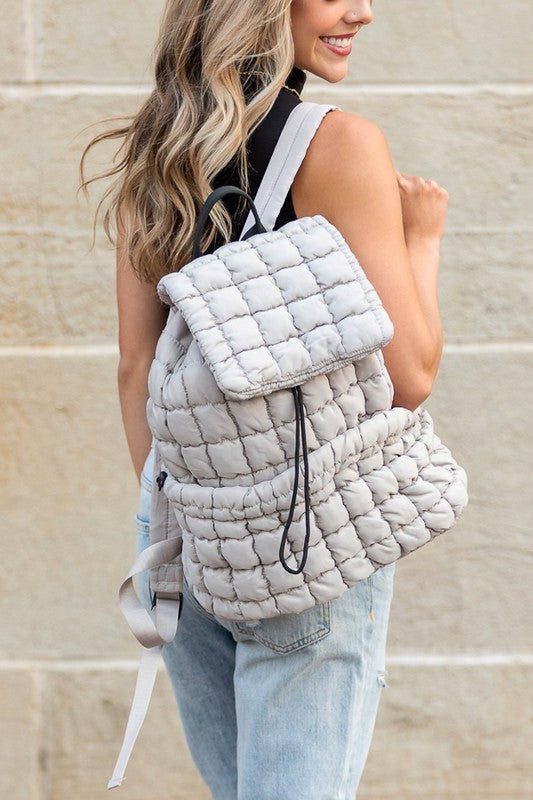 Top Handle Stevie Quilted Puffer Backpack