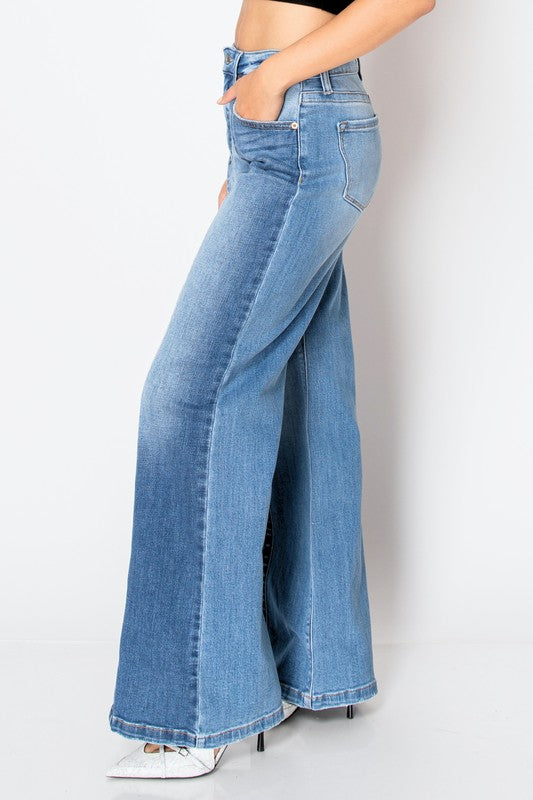 Tummy Control 90's Vintage High Rise Wide Leg Denim Jeans