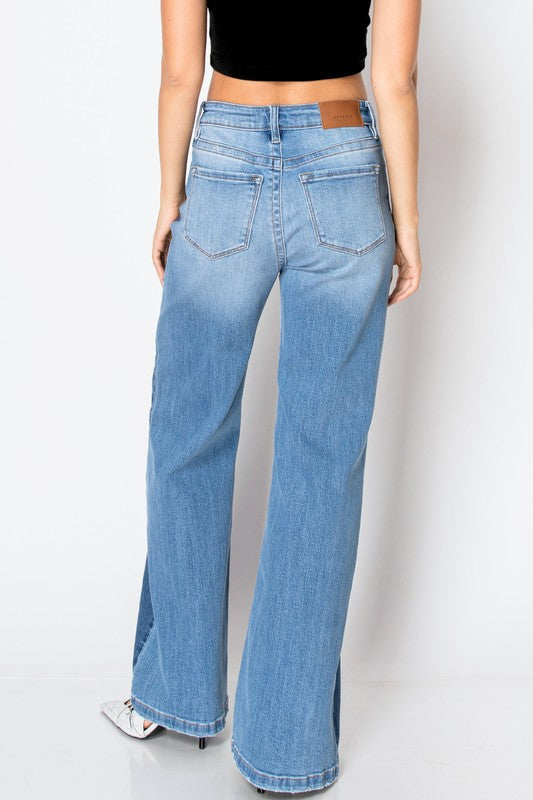 Tummy Control 90's Vintage High Rise Wide Leg Denim Jeans