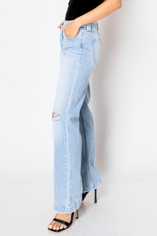 Tummy Control High Rise Modern Wide Leg Denim Jeans