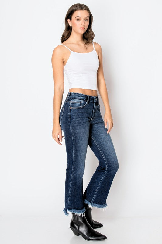 Corset High Rise Crop Flare Denim Jeans