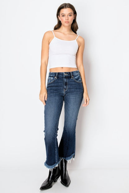 Corset High Rise Crop Flare Denim Jeans