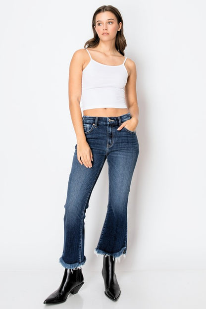 Corset High Rise Crop Flare Denim Jeans