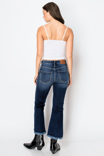 Corset High Rise Crop Flare Denim Jeans