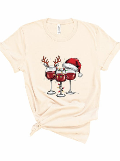Christmas Wine Glass Graphic Tee