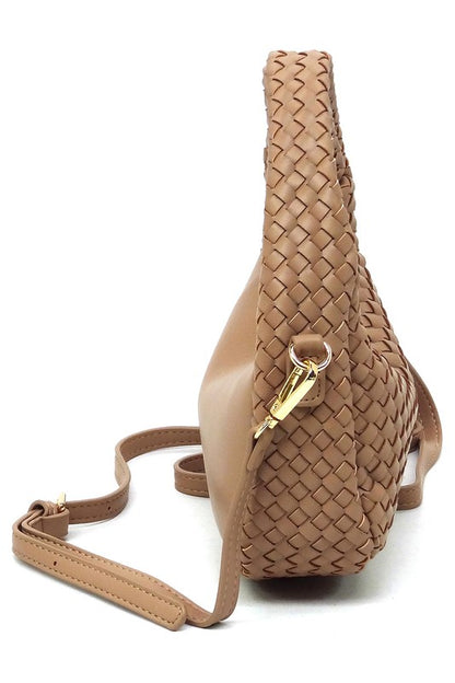 Woven Mini Hobo Shoulder Bag