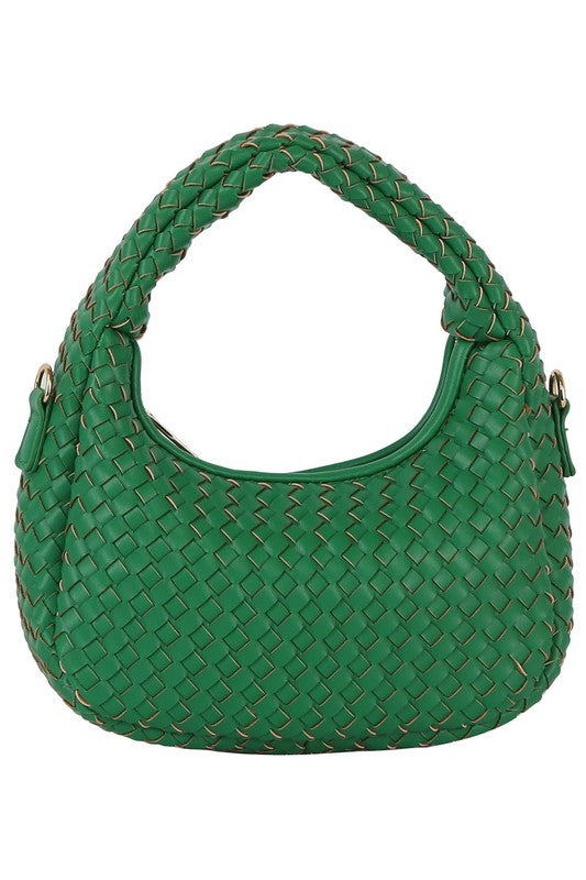 Woven Mini Hobo Shoulder Bag